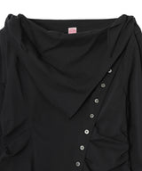 Organic Cotton Scarf Collar Blouse-FETICO-Forget-me-nots Online Store