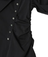 Organic Cotton Scarf Collar Blouse-FETICO-Forget-me-nots Online Store