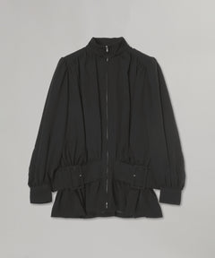 Fine Wool Suiting Gathered Belted Blouson-FETICO-Forget-me-nots Online Store