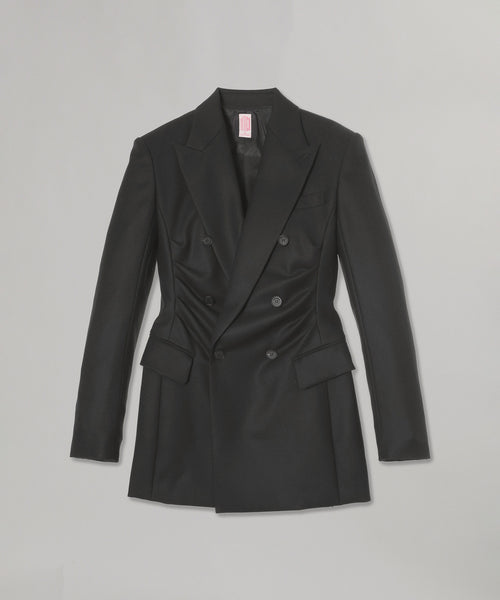 Wool Flannel Double-Breasted Jacket-FETICO-Forget-me-nots Online Store