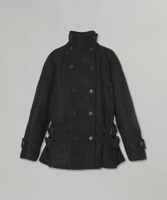 Wool Mohair Short Trench Jacke-FETICO-Forget-me-nots Online Store