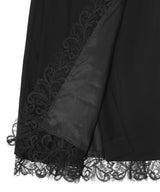 Fine Wool Pleated Skirt With Lace Trim