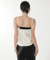 Hairy Lace Paneled Rib-Back Camisole-FETICO-Forget-me-nots Online Store