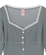 Lace Knit Sweetheart Bodysuit-FETICO-Forget-me-nots Online Store
