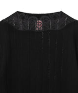 Hairy Lace Paneled Cropped Pullover-FETICO-Forget-me-nots Online Store
