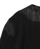 Hairy Lace Paneled Cropped Pullover-FETICO-Forget-me-nots Online Store