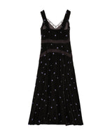 Rose Embroidered Velvet Dress