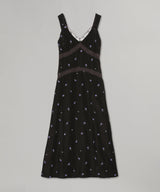 Rose Embroidered Velvet Dress
