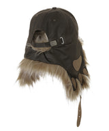 Cat earflap black denim Baseball Cap