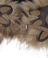 Cat earflap black denim Baseball Cap