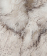 White Stand-Collar Structured Faux Fur Jacket