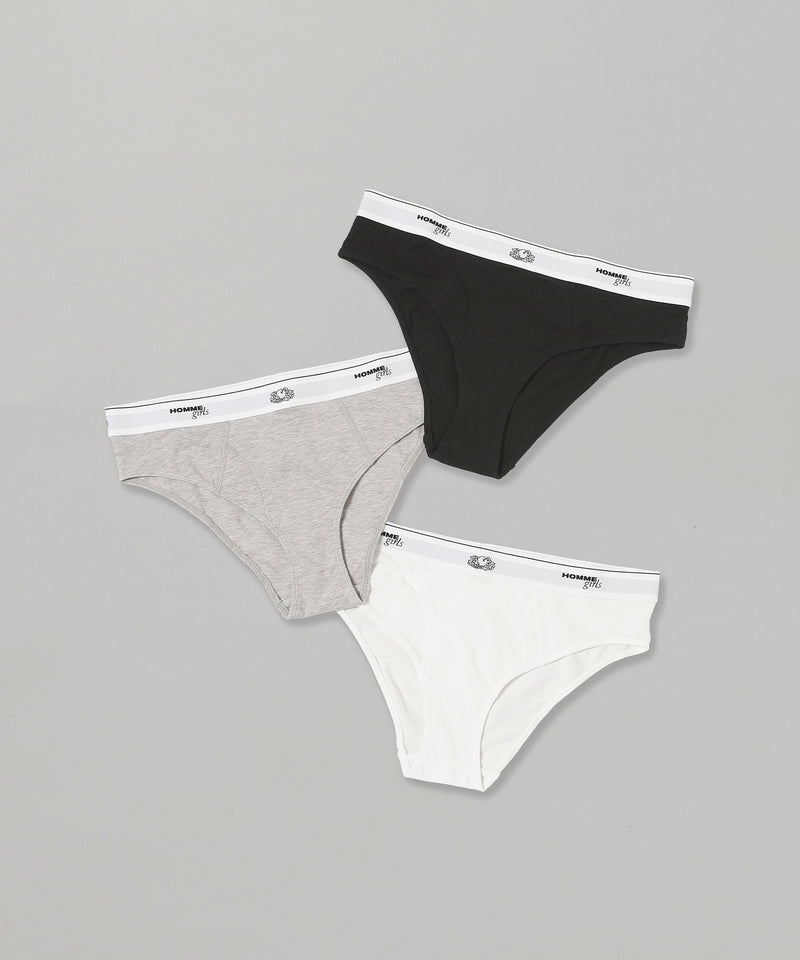 Bikini Brief (3-Pack)｜オムガールズ(HOMME girls)｜Forget-me-nots