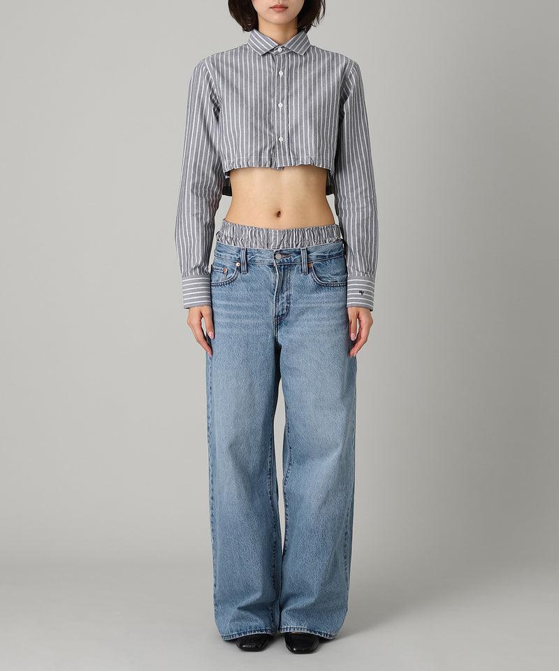 Cropped Tie Back Shirt-HOMME girls-Forget-me-nots Online Store