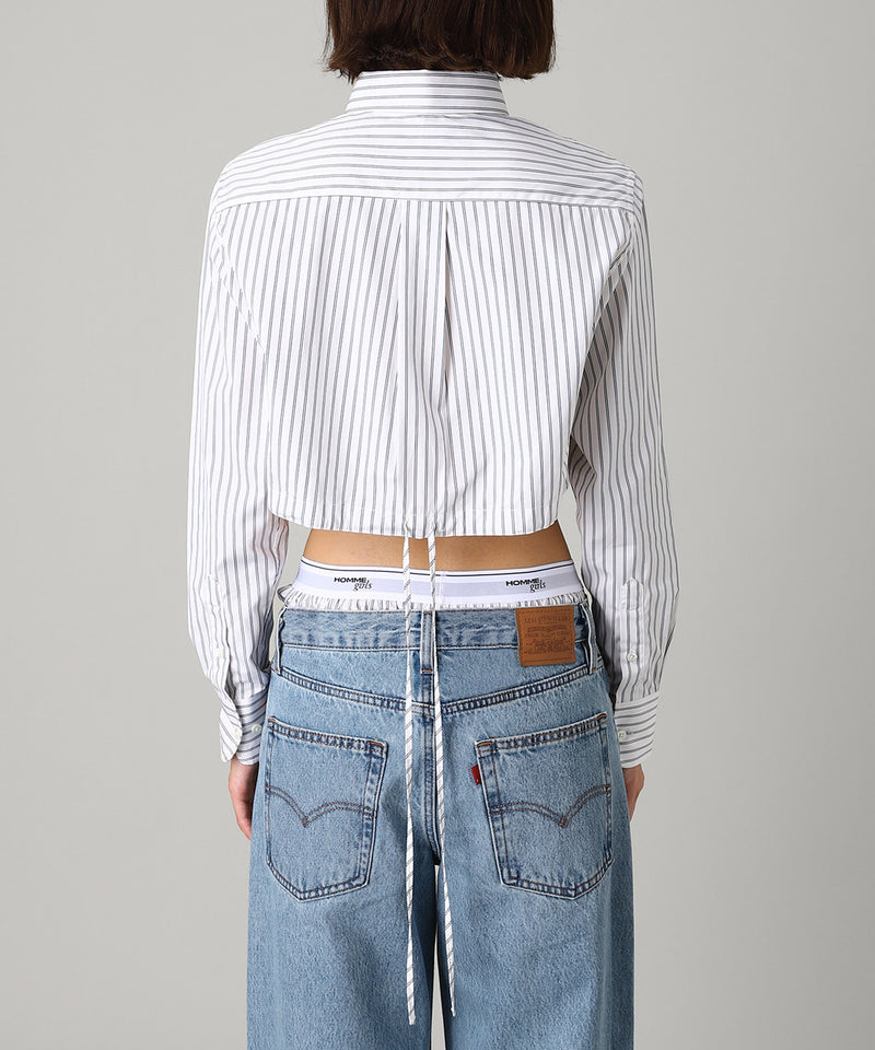 Cropped Tie Back Shirt-HOMME girls-Forget-me-nots Online Store