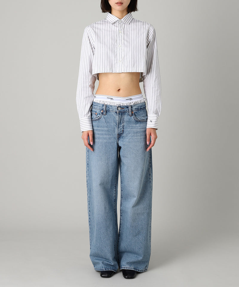Cropped Tie Back Shirt-HOMME girls-Forget-me-nots Online Store