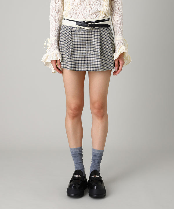 Flip Waist Mini Skirt W/ Belt-HOMME girls-Forget-me-nots Online Store