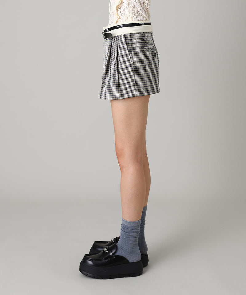 Flip Waist Mini Skirt W/ Belt-HOMME girls-Forget-me-nots Online Store