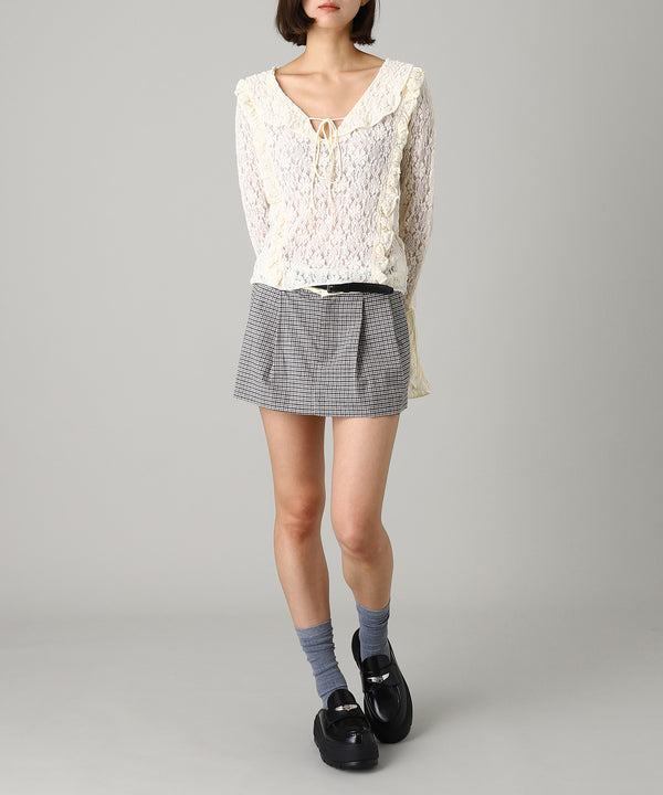 Flip Waist Mini Skirt W/ Belt-HOMME girls-Forget-me-nots Online Store
