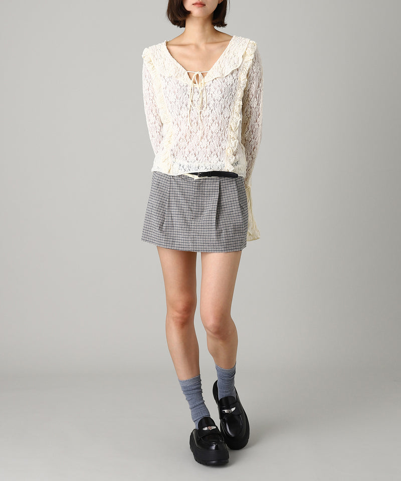 Flip Waist Mini Skirt W/ Belt-HOMME girls-Forget-me-nots Online Store