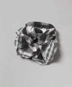 Dual Check Scrunchie-heyep-Forget-me-nots Online Store