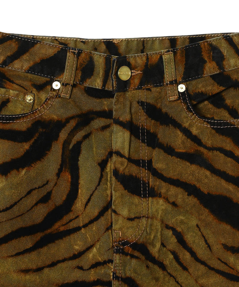 Printed Flock Denim Baggy Jeans-GANNI-Forget-me-nots Online Store