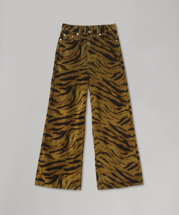 Printed Flock Denim Baggy Jeans-GANNI-Forget-me-nots Online Store