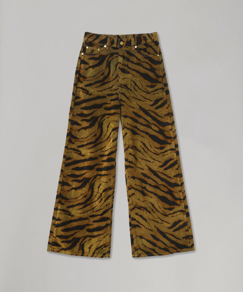 Printed Flock Denim Baggy Jeans-GANNI-Forget-me-nots Online Store