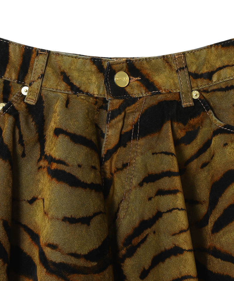 Printed Flock Denim Mini Skirt-GANNI-Forget-me-nots Online Store