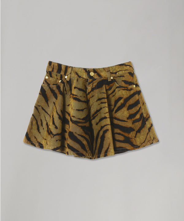 Printed Flock Denim Mini Skirt-GANNI-Forget-me-nots Online Store