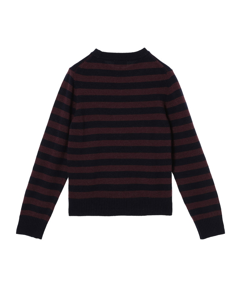 Graphic Wool Mix Poodle Stripe Crewneck-GANNI-Forget-me-nots Online Store