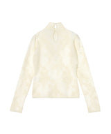 Sheer Flower Jacquard Mockneck-GANNI-Forget-me-nots Online Store