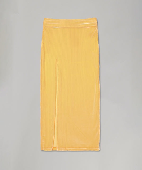 Flex Velvet Side Slit Skirt-kotohayokozawa-Forget-me-nots Online Store