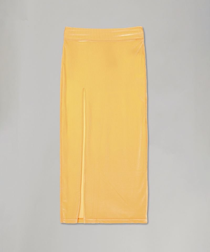 Flex Velvet Side Slit Skirt-kotohayokozawa-Forget-me-nots Online Store