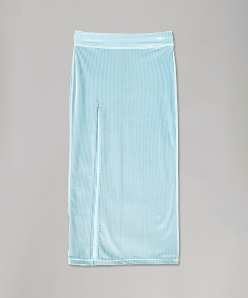 Flex Velvet Side Slit Skirt-kotohayokozawa-Forget-me-nots Online Store