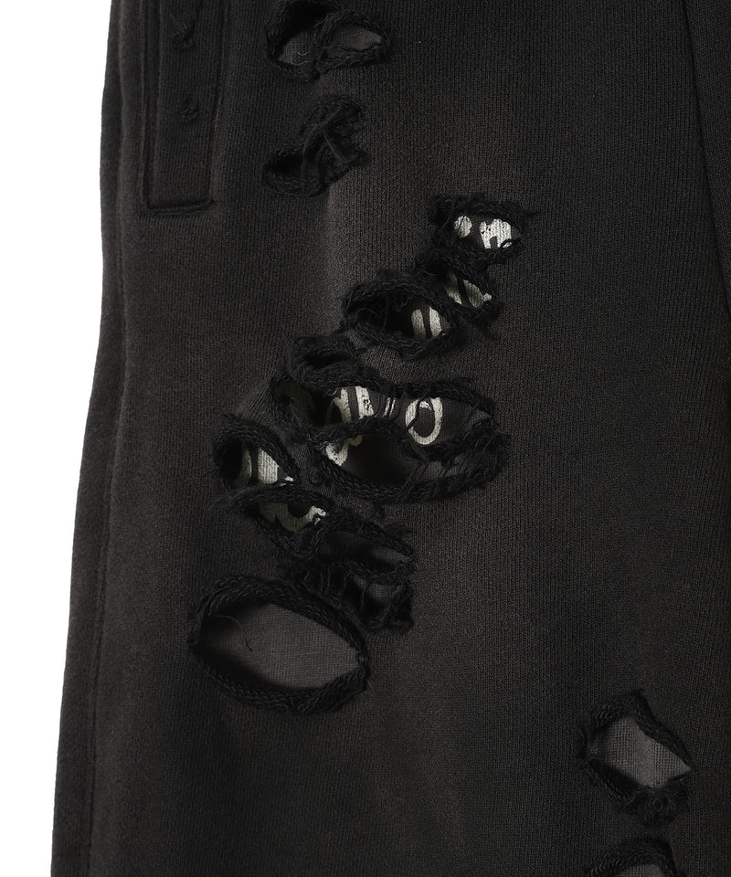 Damaged Overlay Sweatpants-LOADINGROOM-Forget-me-nots Online Store