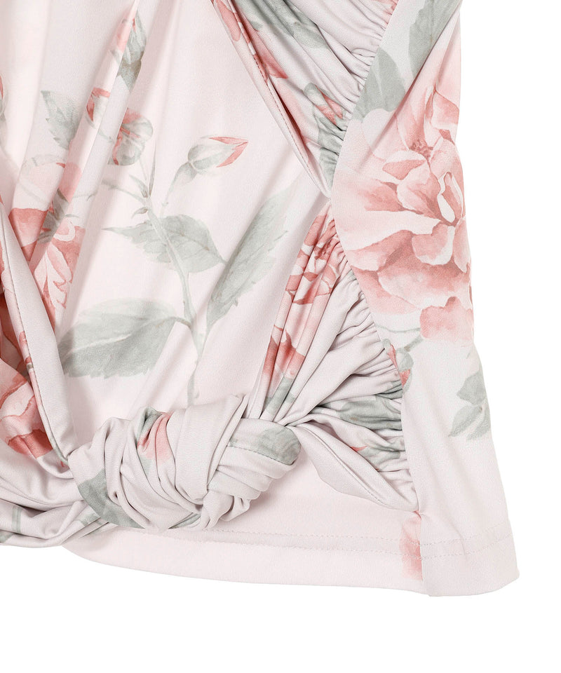 Knotted Jersey Top-rokh-Forget-me-nots Online Store