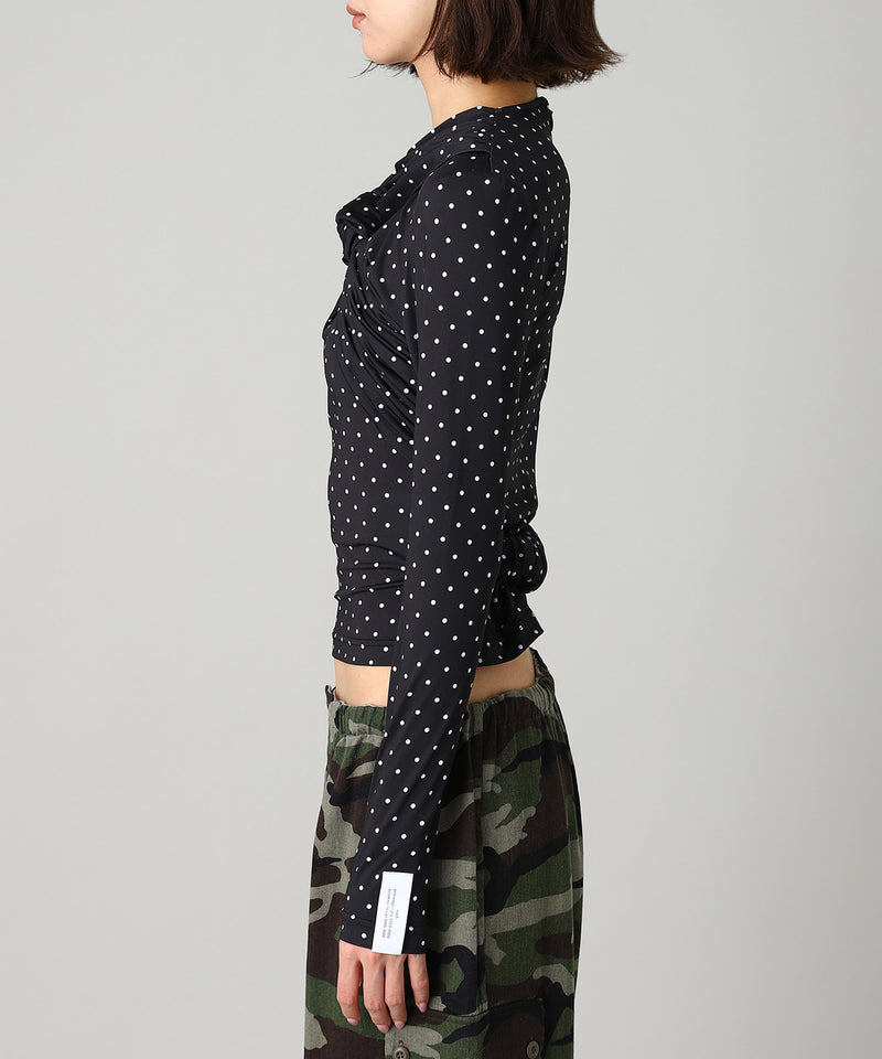 Knotted Jersey Top-rokh-Forget-me-nots Online Store