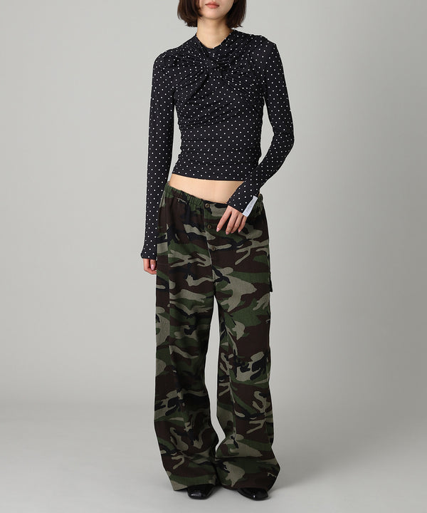 Knotted Jersey Top-rokh-Forget-me-nots Online Store