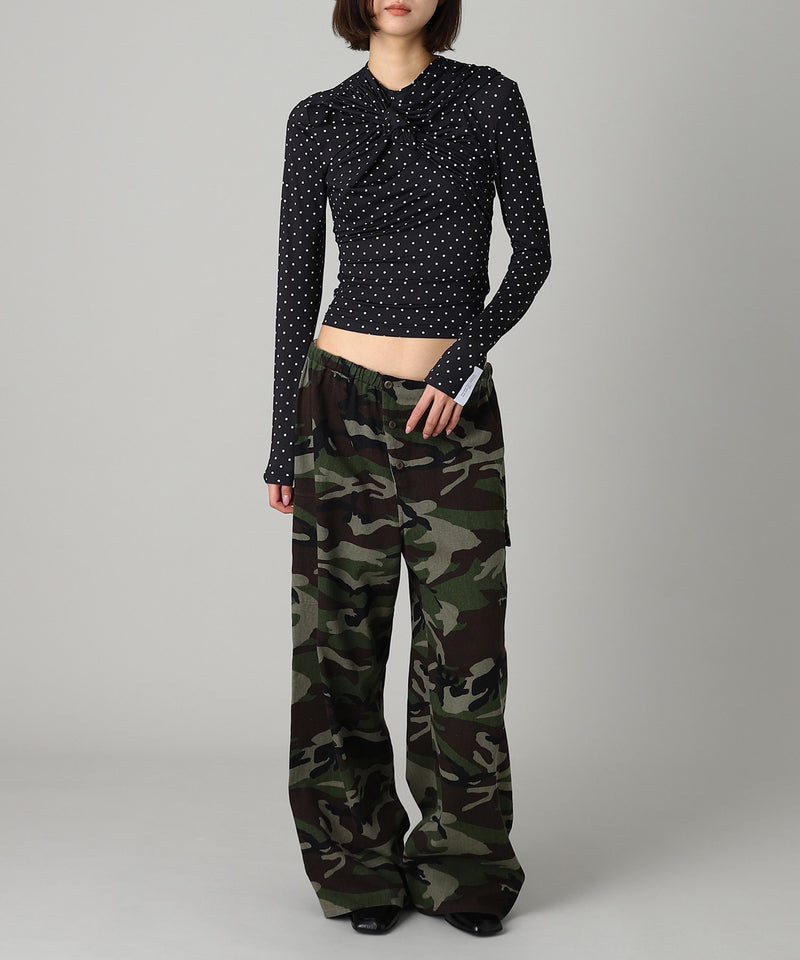 Knotted Jersey Top-rokh-Forget-me-nots Online Store