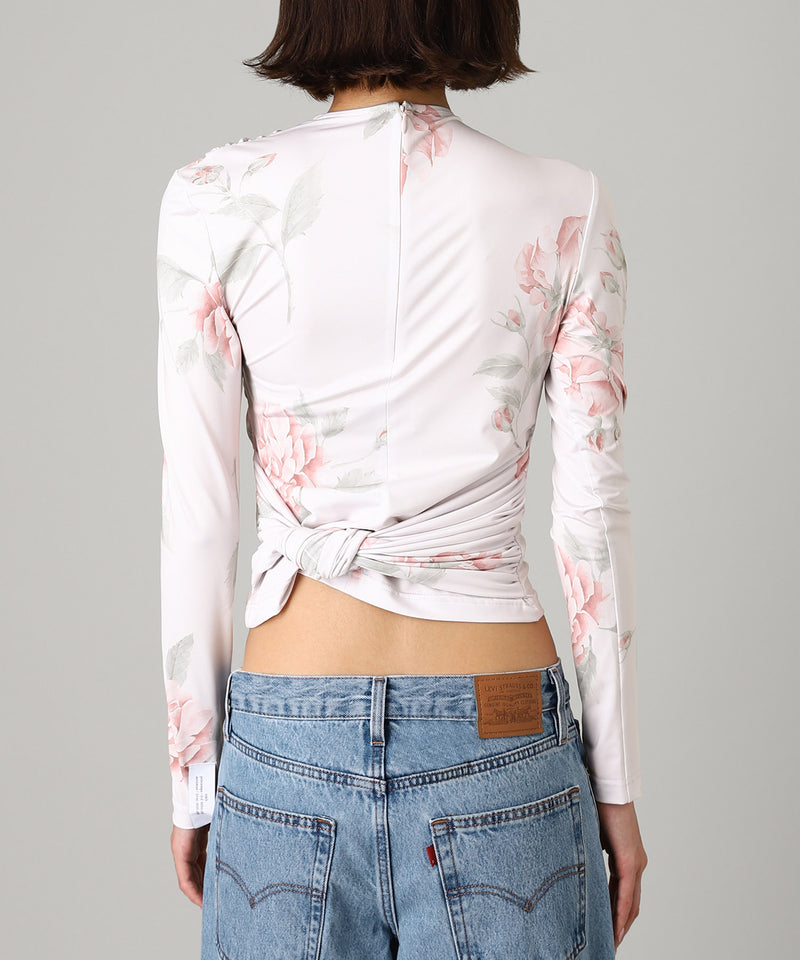 Knotted Jersey Top-rokh-Forget-me-nots Online Store