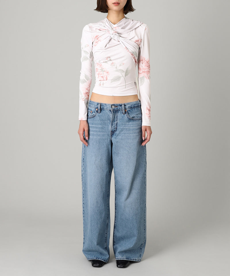 Knotted Jersey Top-rokh-Forget-me-nots Online Store