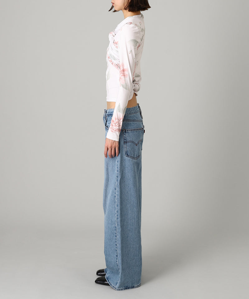 Knotted Jersey Top-rokh-Forget-me-nots Online Store