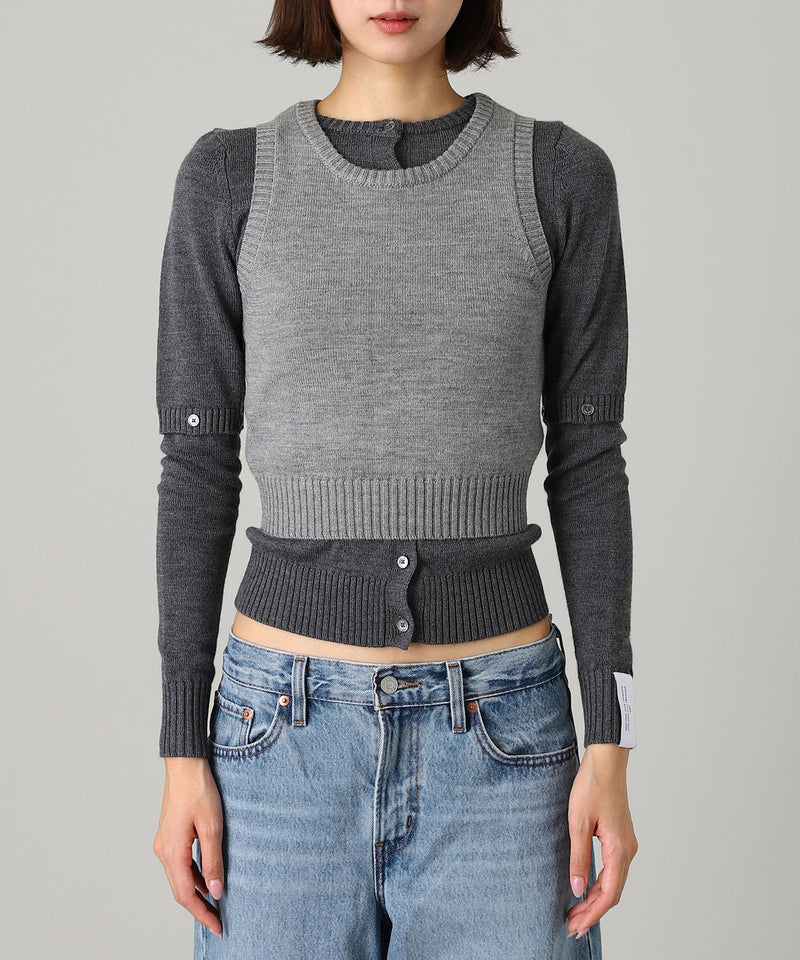 Detachable Sleeve Cardigan And Tank Top-rokh-Forget-me-nots Online Store