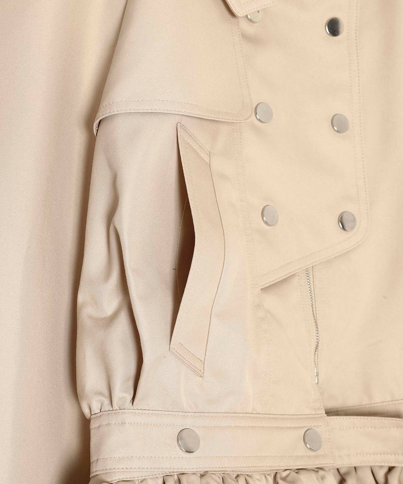 Puff Skirt Buttoned Double Jacket-rokh-Forget-me-nots Online Store