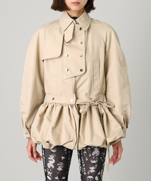 Puff Skirt Buttoned Double Jacket-rokh-Forget-me-nots Online Store
