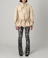 Puff Skirt Buttoned Double Jacket-rokh-Forget-me-nots Online Store