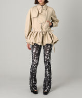 Puff Skirt Buttoned Double Jacket-rokh-Forget-me-nots Online Store