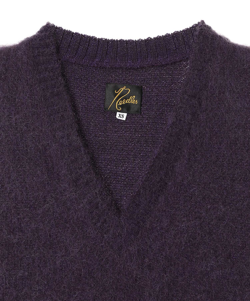 Mohair Knit Vest - Solid-Needles-Forget-me-nots Online Store