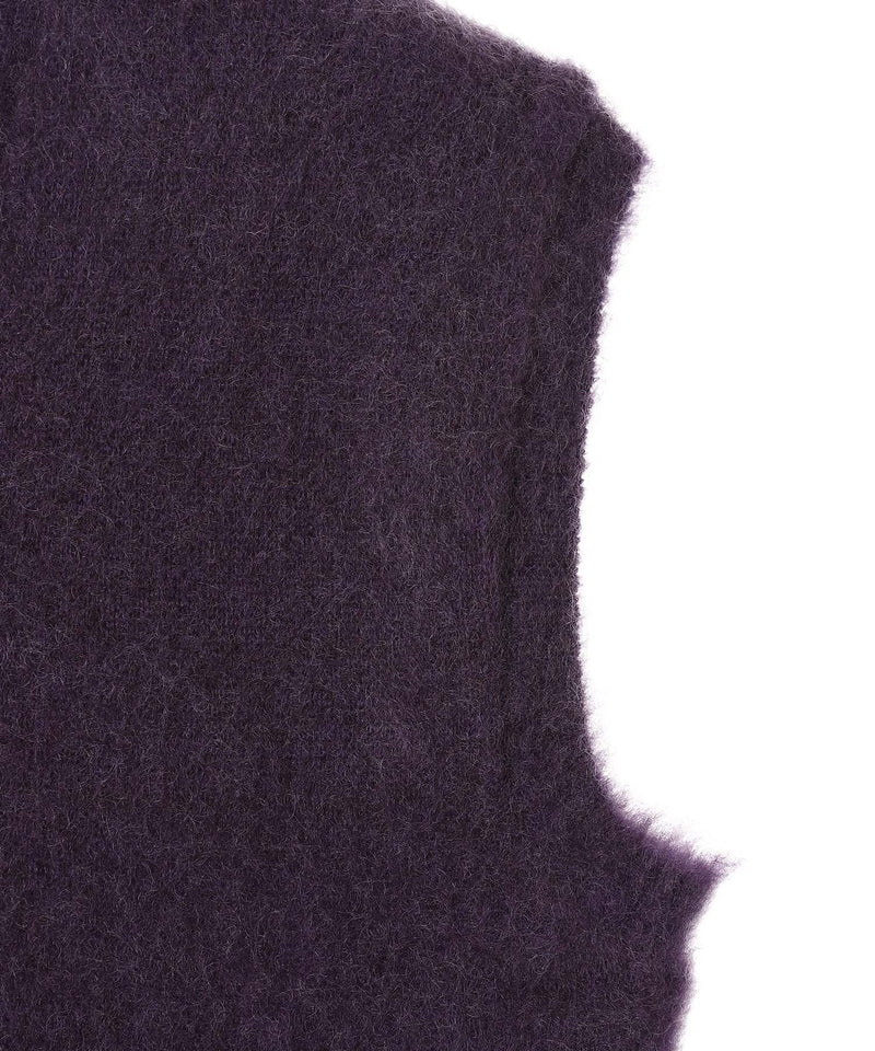 Mohair Knit Vest - Solid-Needles-Forget-me-nots Online Store