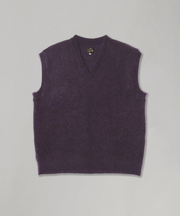 Mohair Knit Vest - Solid-Needles-Forget-me-nots Online Store